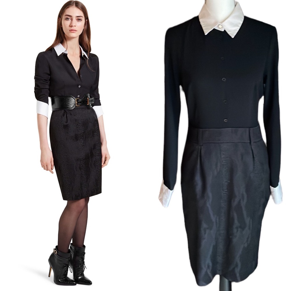 Altuzarra For Target Black Dress with White Collar & Cuffs